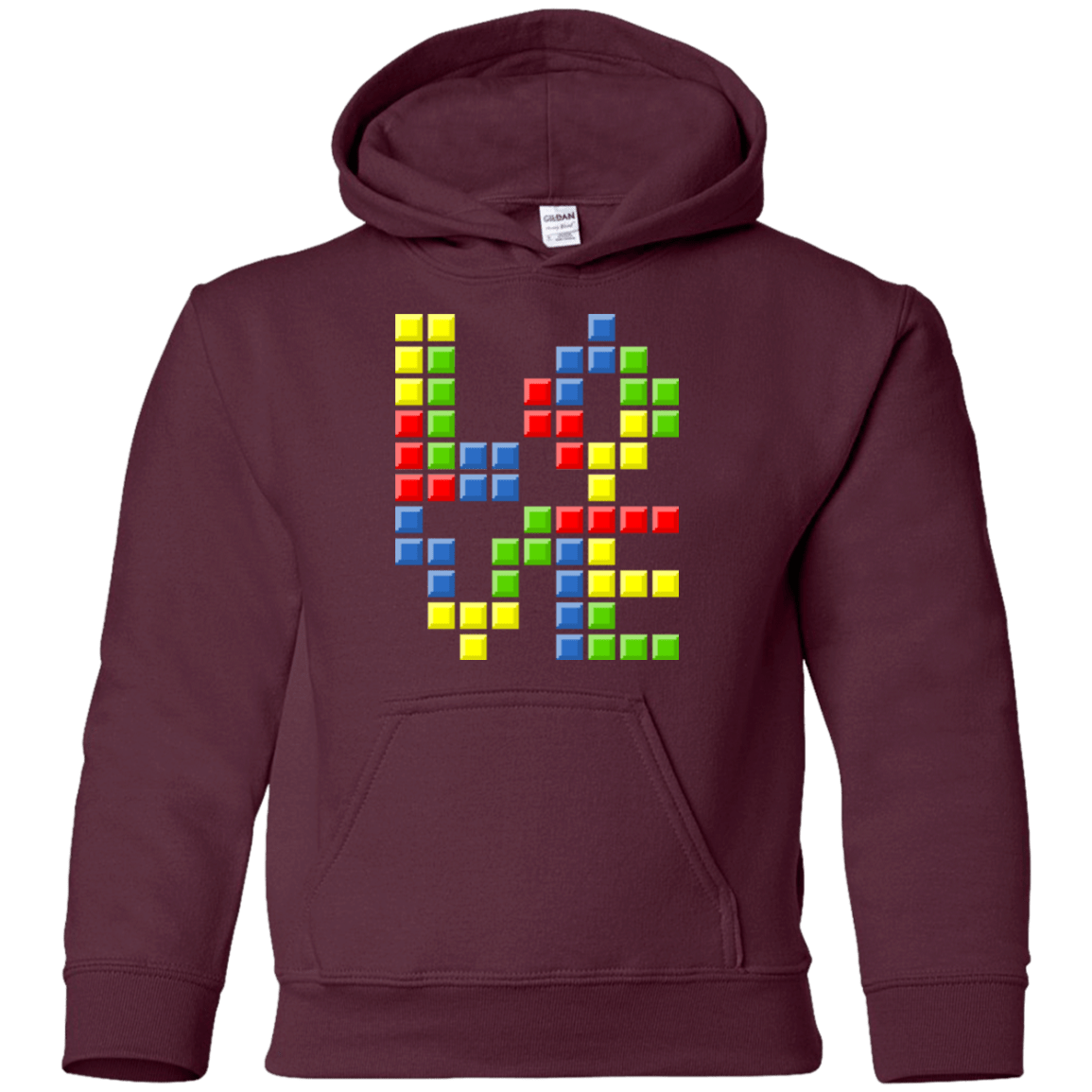 Sweatshirts Maroon / YS Love Puzzles Youth Hoodie