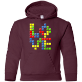 Sweatshirts Maroon / YS Love Puzzles Youth Hoodie