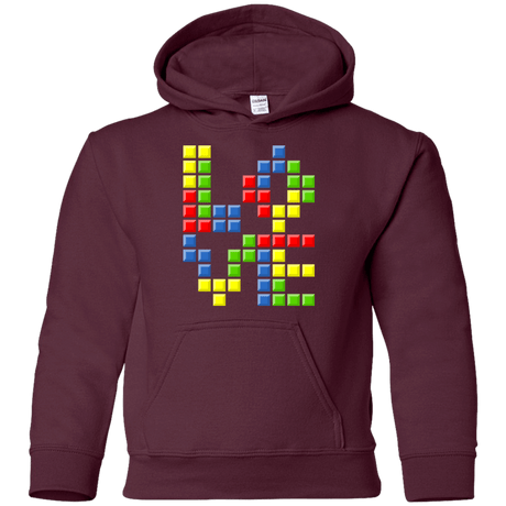 Sweatshirts Maroon / YS Love Puzzles Youth Hoodie