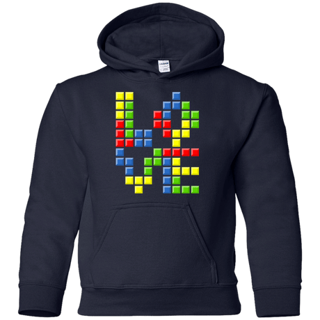 Sweatshirts Navy / YS Love Puzzles Youth Hoodie
