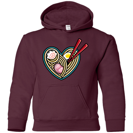 Sweatshirts Maroon / YS Love Ramen Youth Hoodie