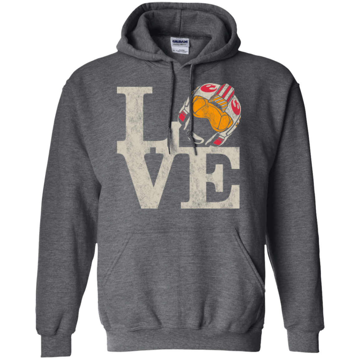 Sweatshirts Dark Heather / Small LOVE Rebel Pilot Pullover Hoodie