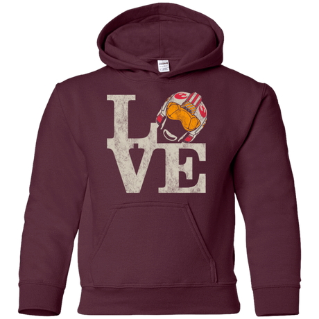 Sweatshirts Maroon / YS LOVE Rebel Pilot Youth Hoodie