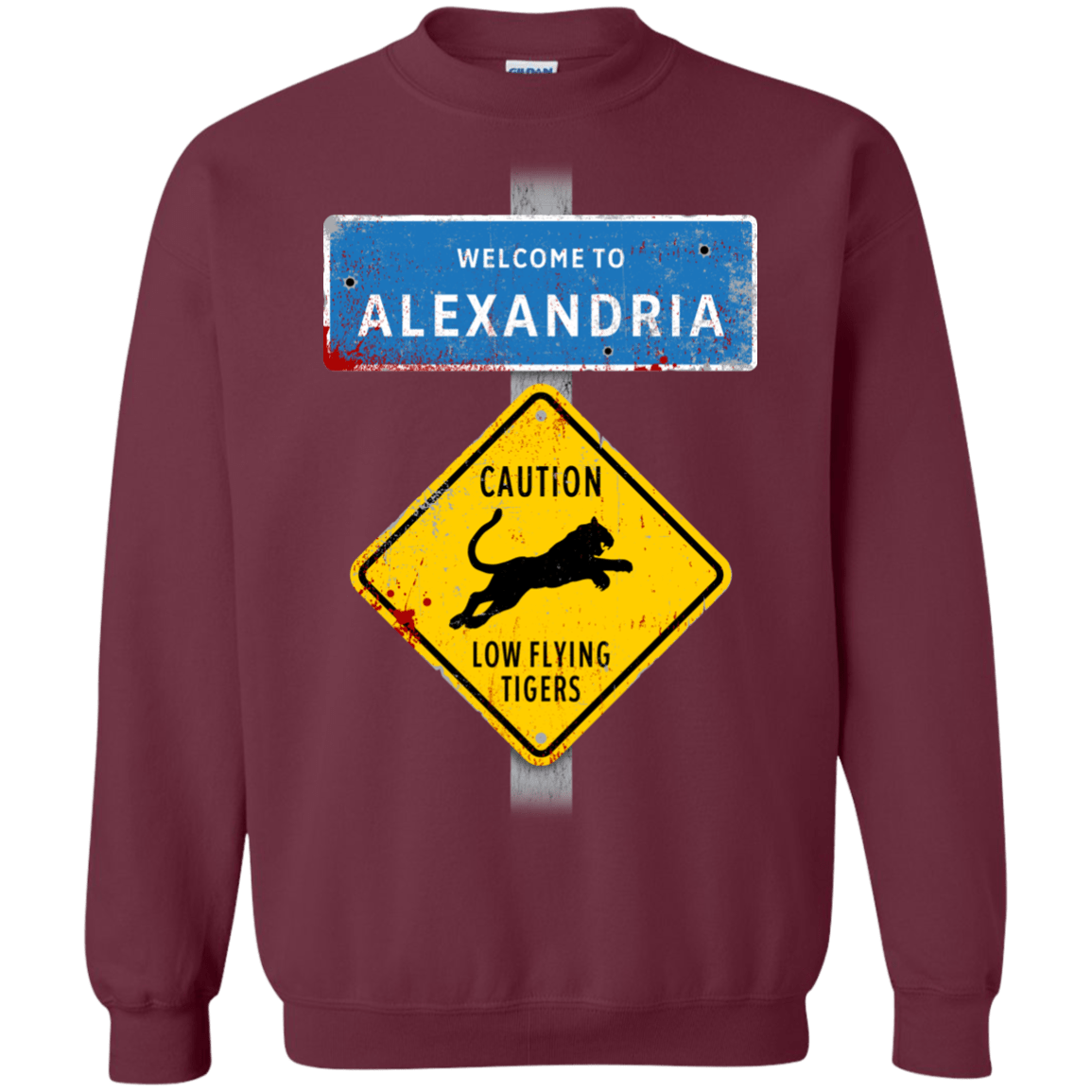 Sweatshirts Maroon / Small Low Flying Tigers Crewneck Sweatshirt