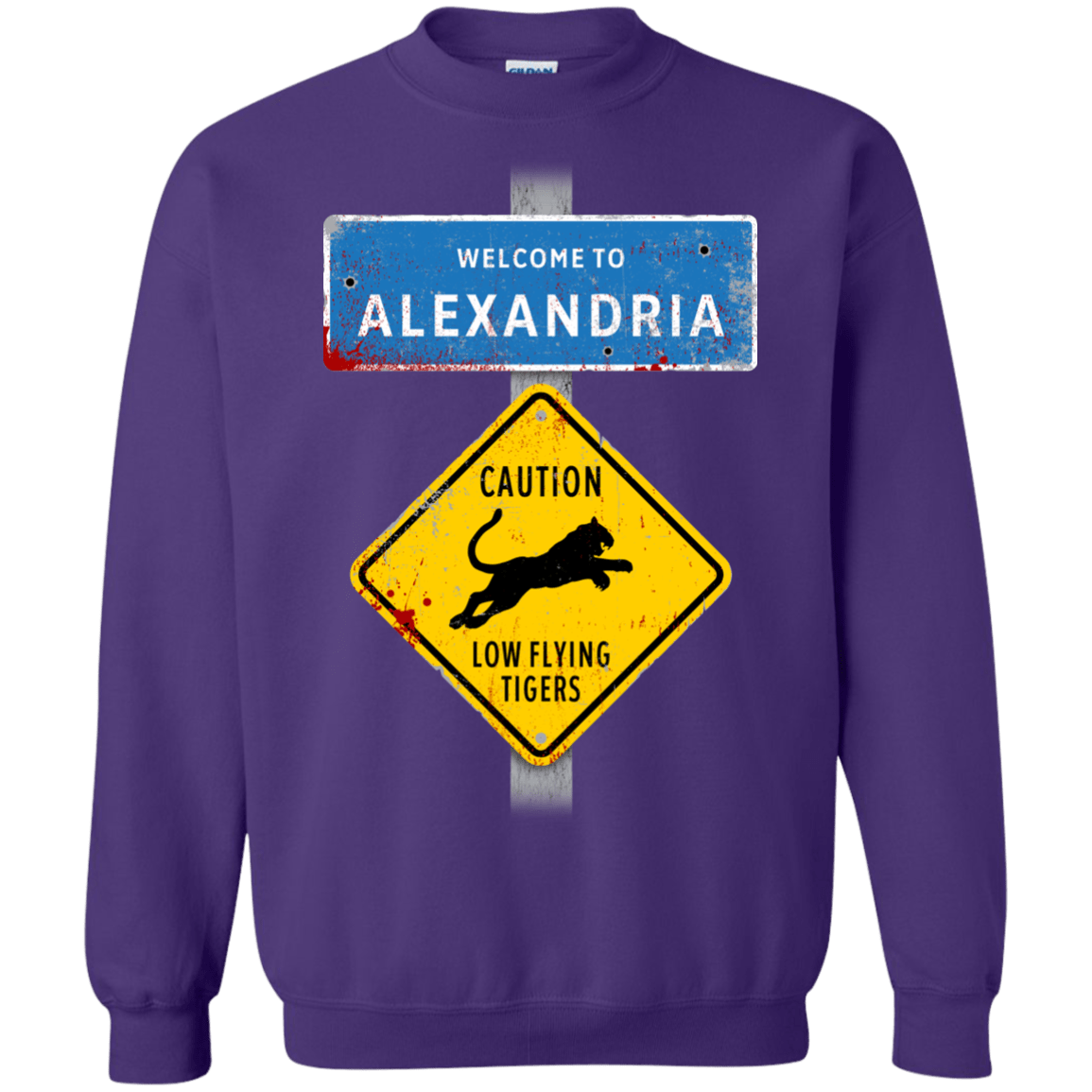 Sweatshirts Purple / Small Low Flying Tigers Crewneck Sweatshirt