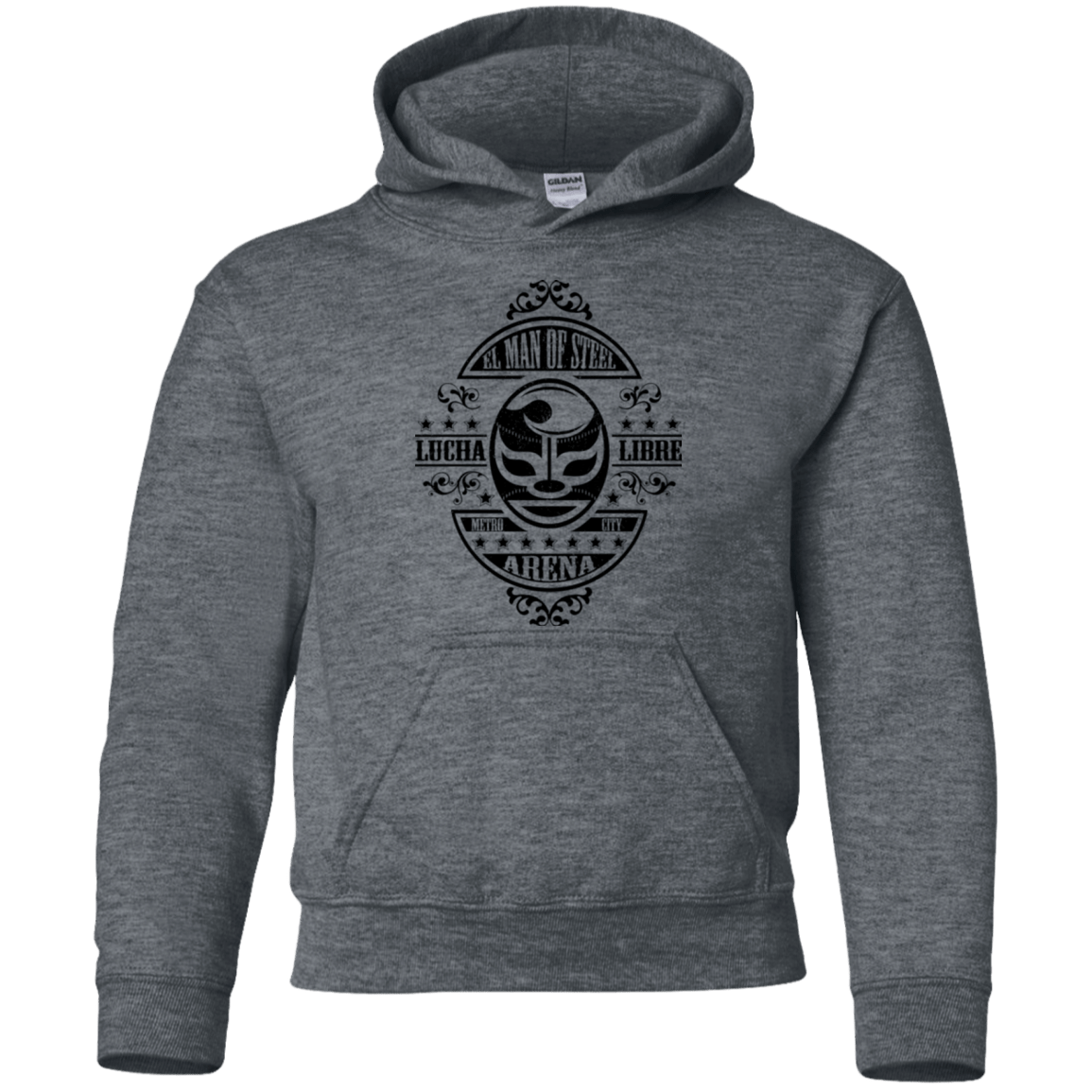 Sweatshirts Dark Heather / YS luchamanofsteel Youth Hoodie