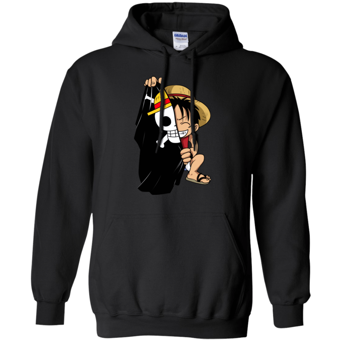 Sweatshirts Black / Small Luffy Flag One Piece Pullover Hoodie