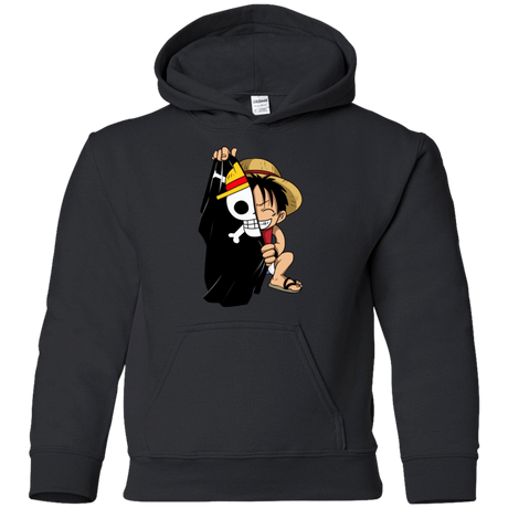 Sweatshirts Black / YS Luffy Flag One Piece Youth Hoodie