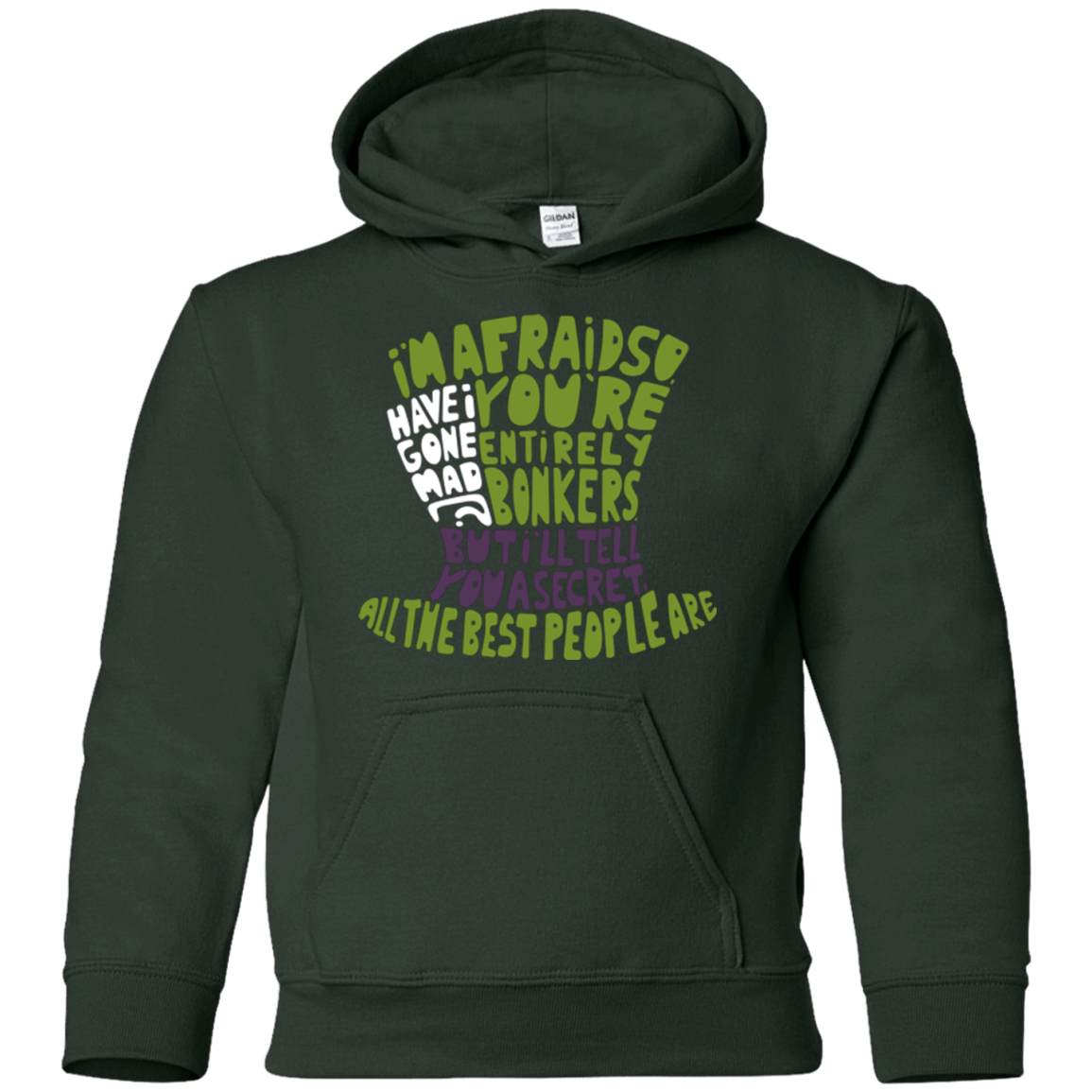 Sweatshirts Forest Green / YS MAD HATTER2 Youth Hoodie