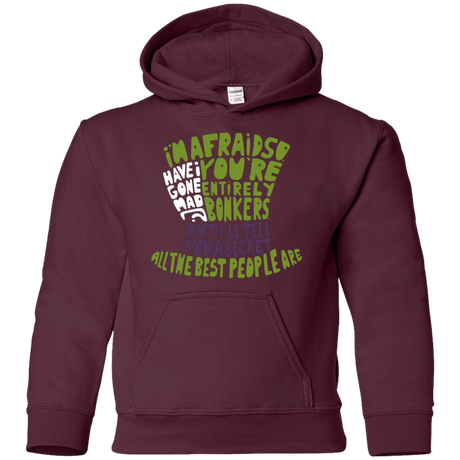 Sweatshirts Maroon / YS MAD HATTER2 Youth Hoodie
