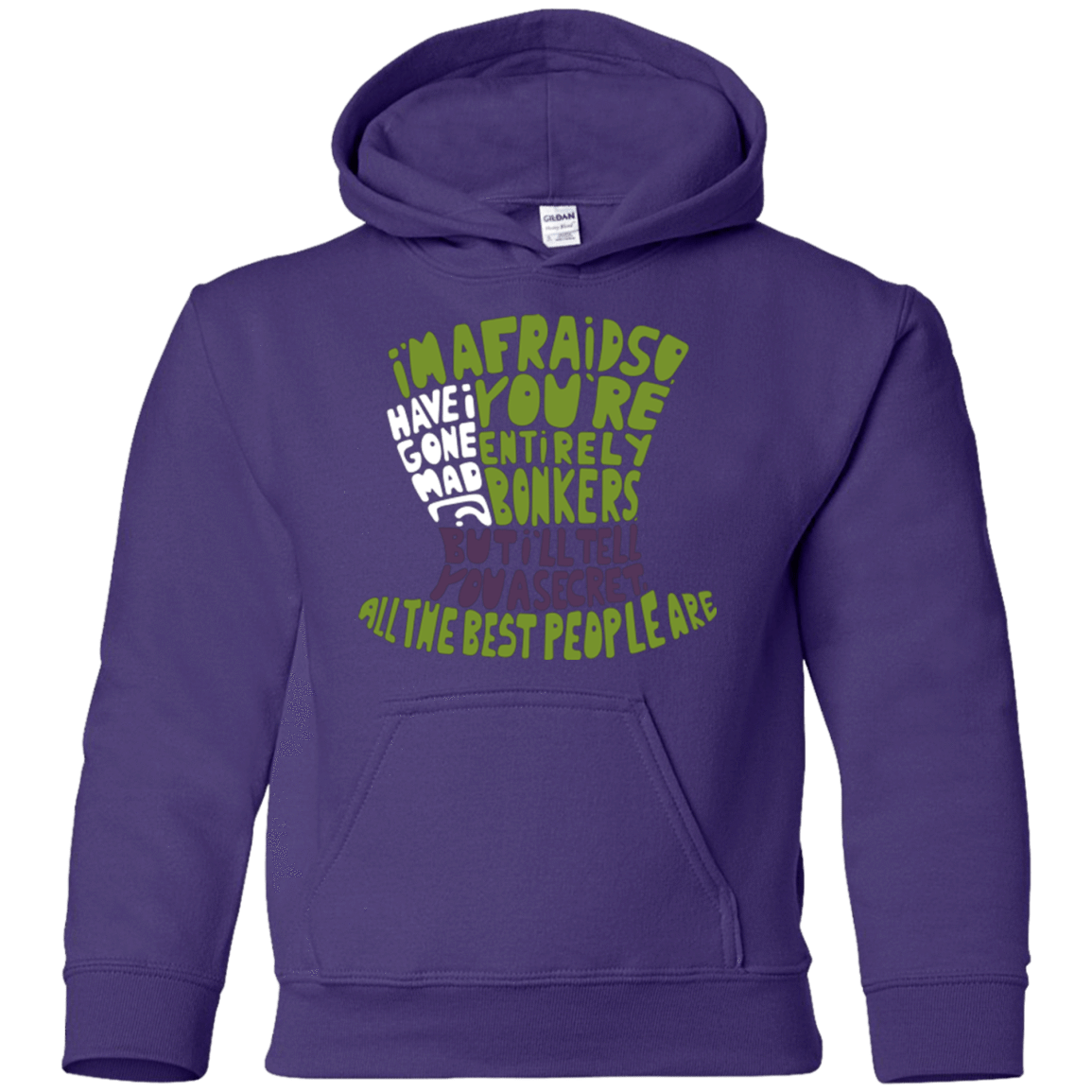 Sweatshirts Purple / YS MAD HATTER2 Youth Hoodie