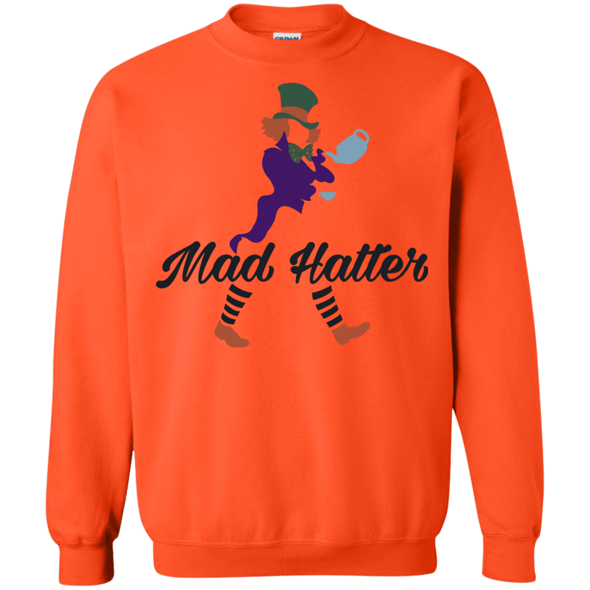 Sweatshirts Orange / Small Mad Hattter Crewneck Sweatshirt