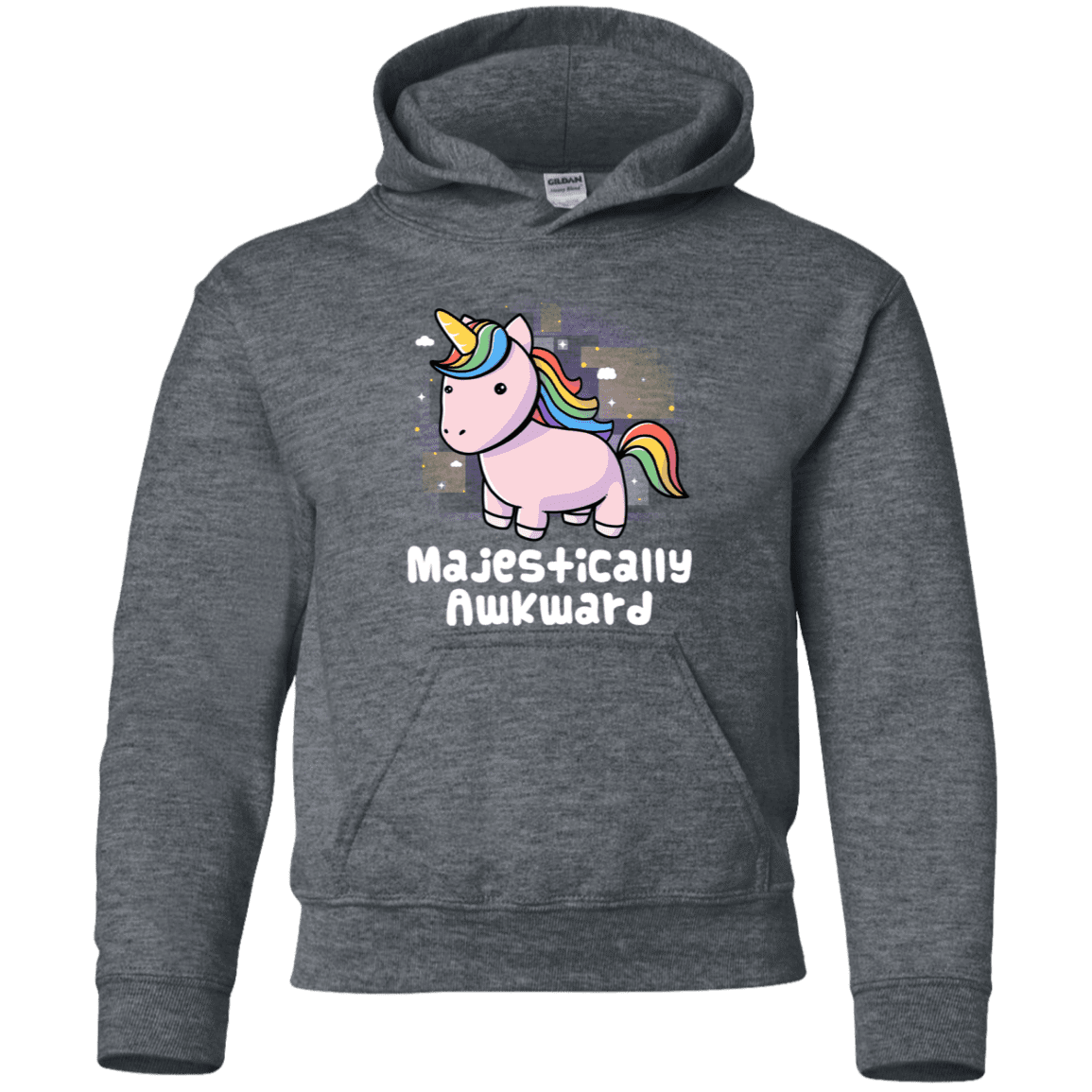 Sweatshirts Dark Heather / YS Majestically Awkward Youth Hoodie