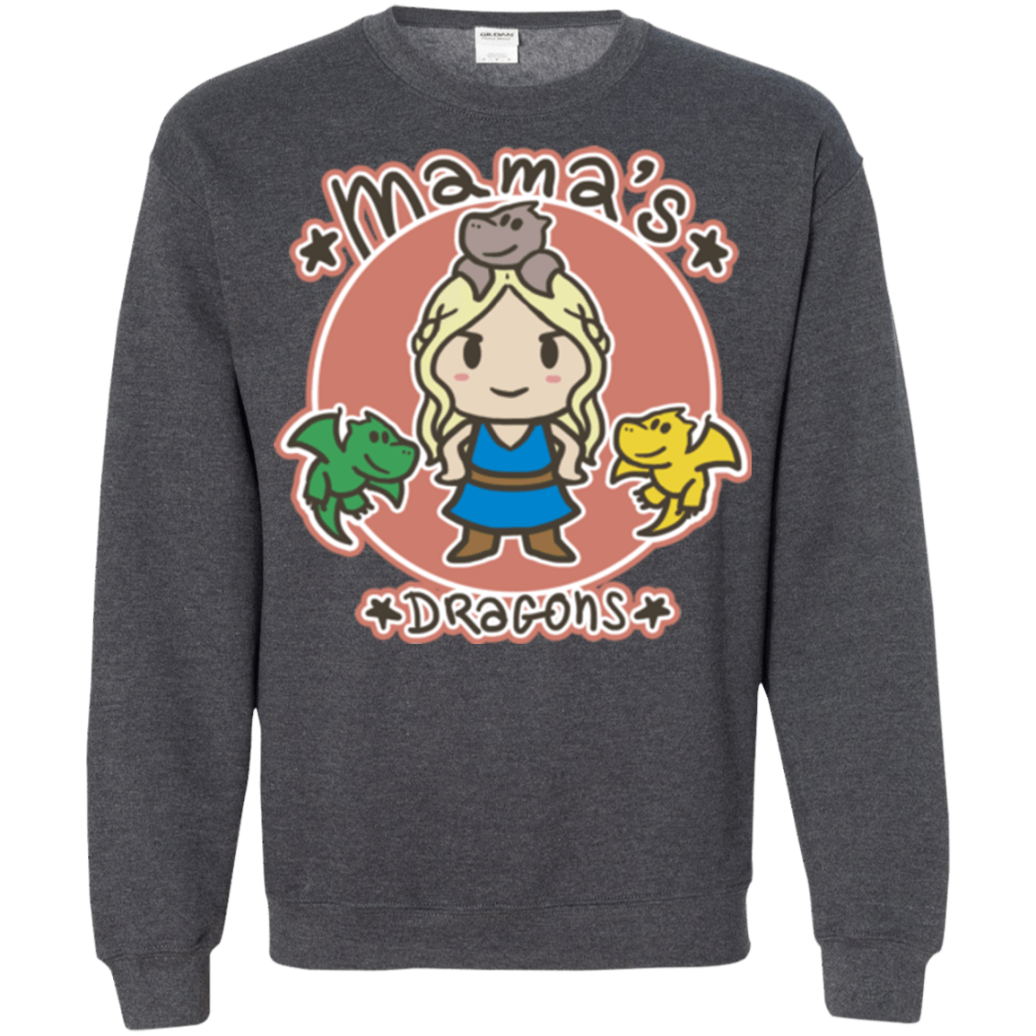 Sweatshirts Dark Heather / Small Mamas Dragons Crewneck Sweatshirt