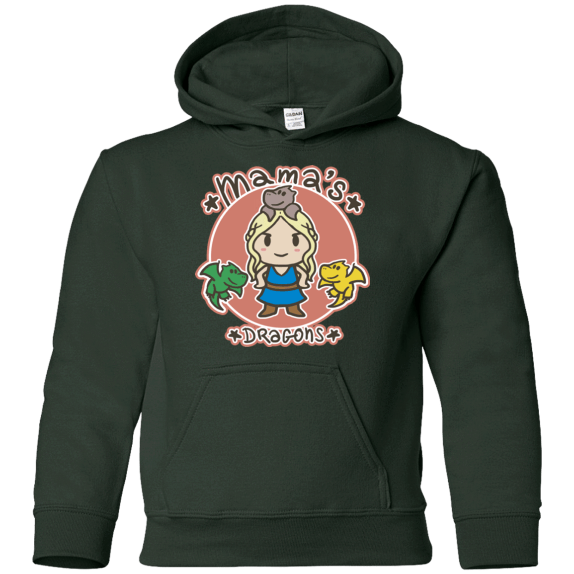 Sweatshirts Forest Green / YS Mamas Dragons Youth Hoodie