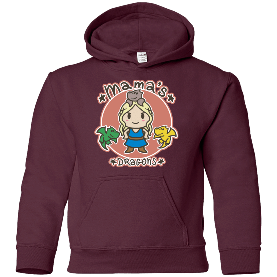 Sweatshirts Maroon / YS Mamas Dragons Youth Hoodie