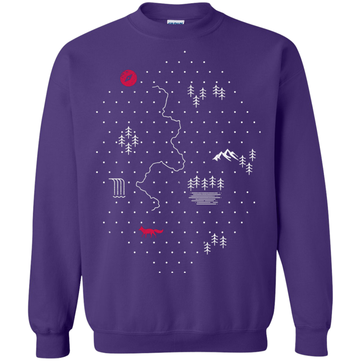 Sweatshirts Purple / S Map of Nature Crewneck Sweatshirt