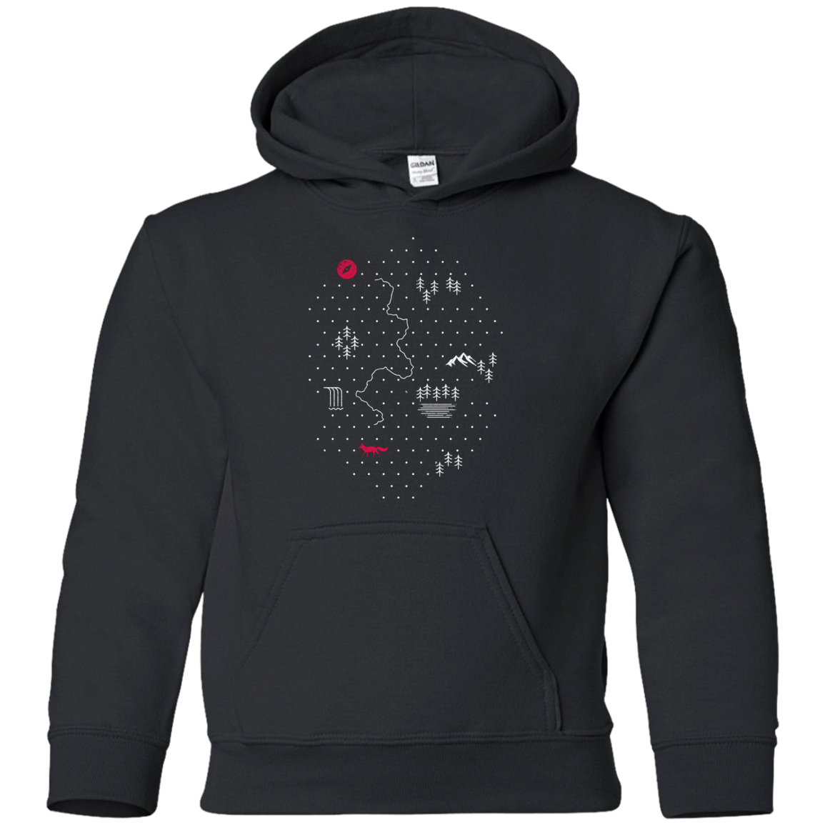 Sweatshirts Black / YS Map of Nature Youth Hoodie