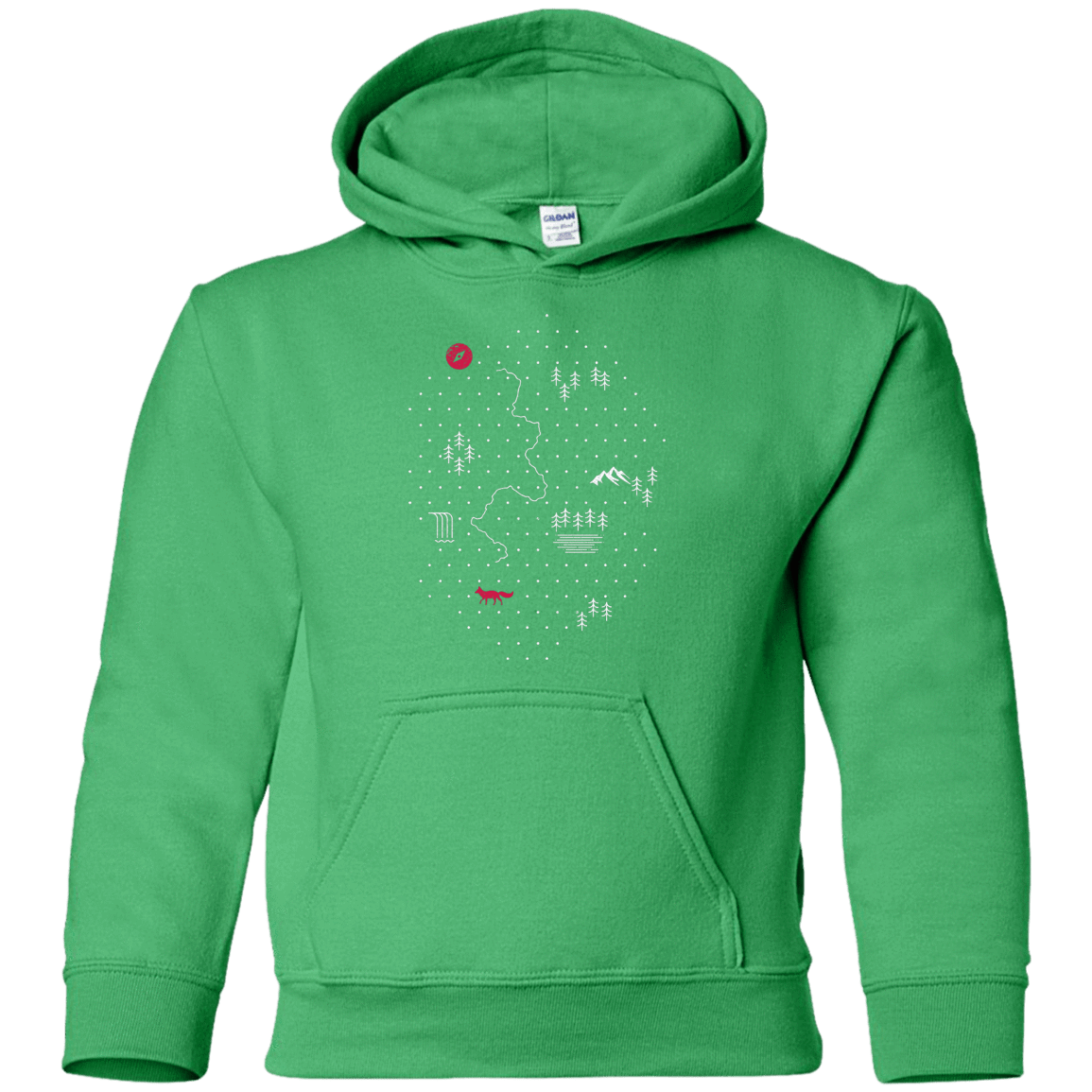 Sweatshirts Irish Green / YS Map of Nature Youth Hoodie
