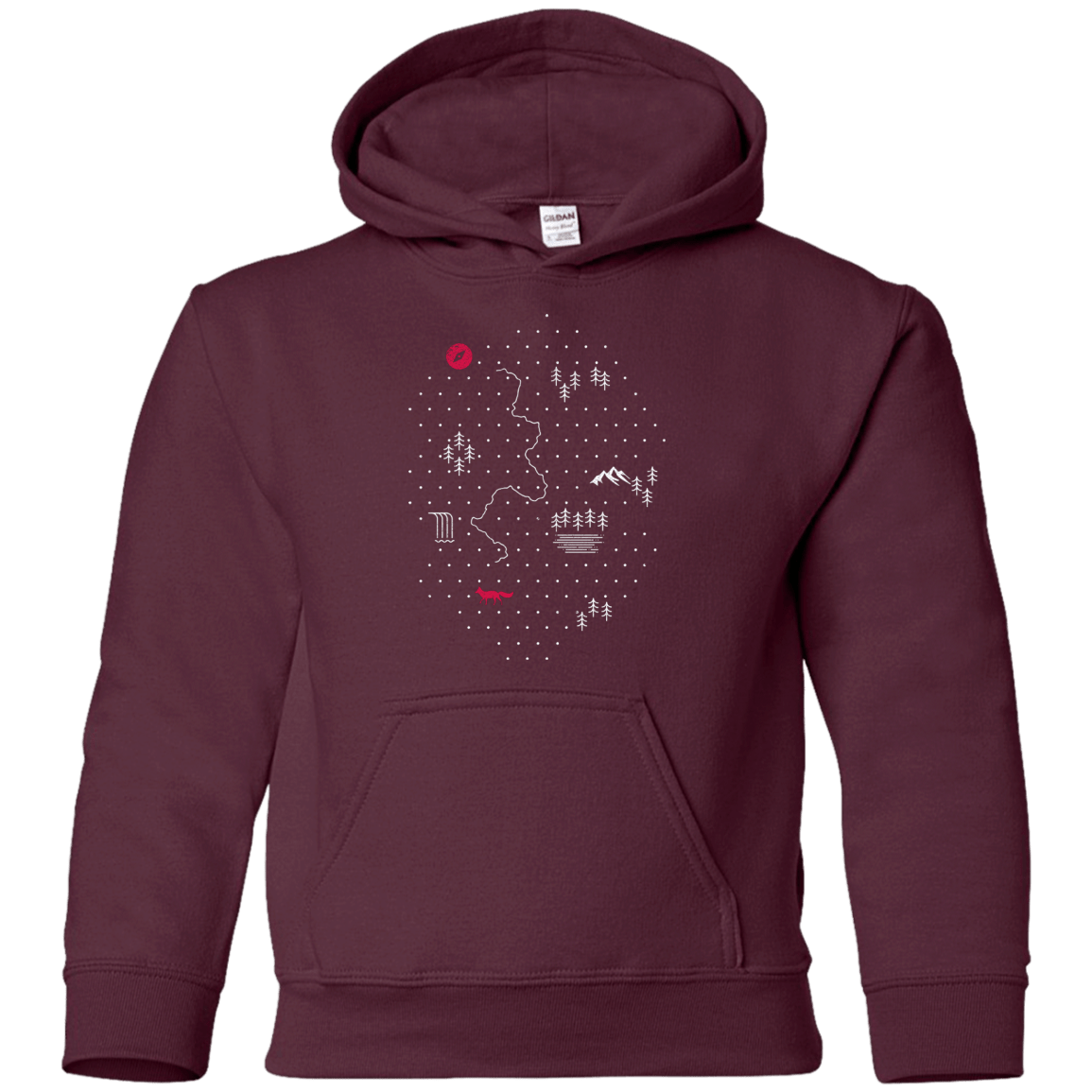 Sweatshirts Maroon / YS Map of Nature Youth Hoodie