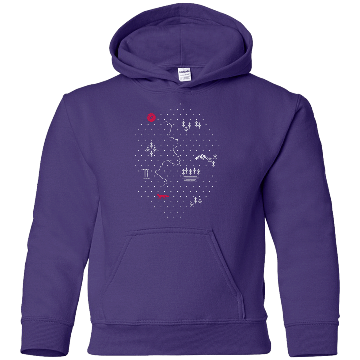 Sweatshirts Purple / YS Map of Nature Youth Hoodie