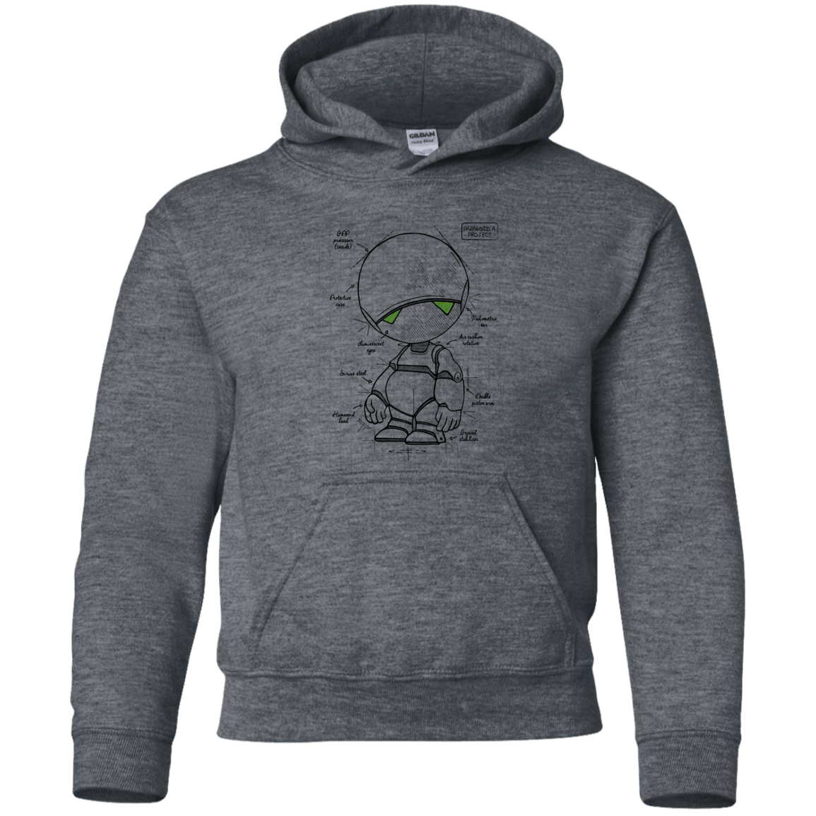 Sweatshirts Dark Heather / YS Marvin's Plan Youth Hoodie