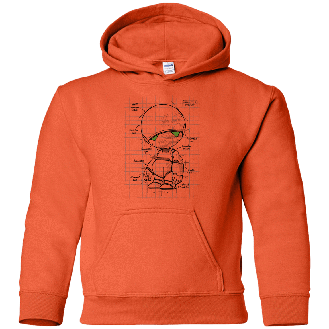 Sweatshirts Orange / YS Marvin's Plan Youth Hoodie