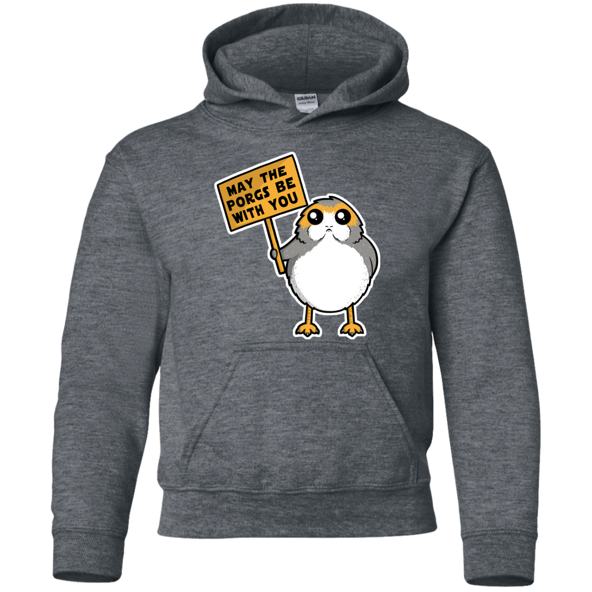 Sweatshirts Dark Heather / YS May The Porgs Be With You Youth Hoodie