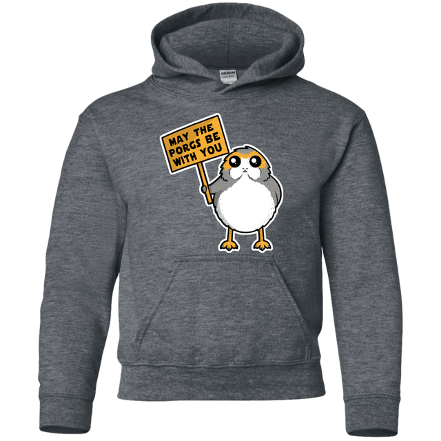 Sweatshirts Dark Heather / YS May The Porgs Be With You Youth Hoodie