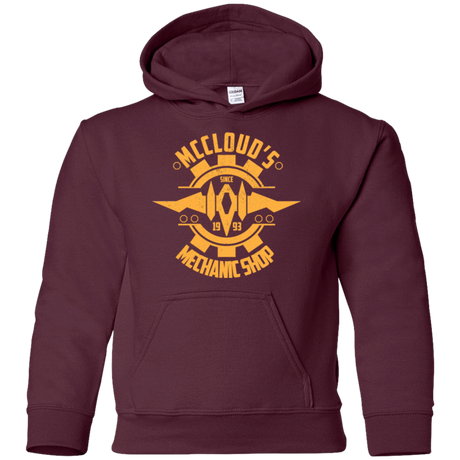 Sweatshirts Maroon / YS McCloud Mechanic Shop Youth Hoodie