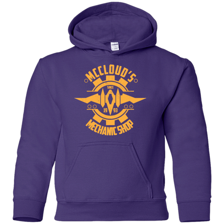 Sweatshirts Purple / YS McCloud Mechanic Shop Youth Hoodie