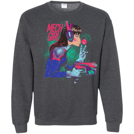 Sweatshirts Dark Heather / Small Mech Girl Crewneck Sweatshirt