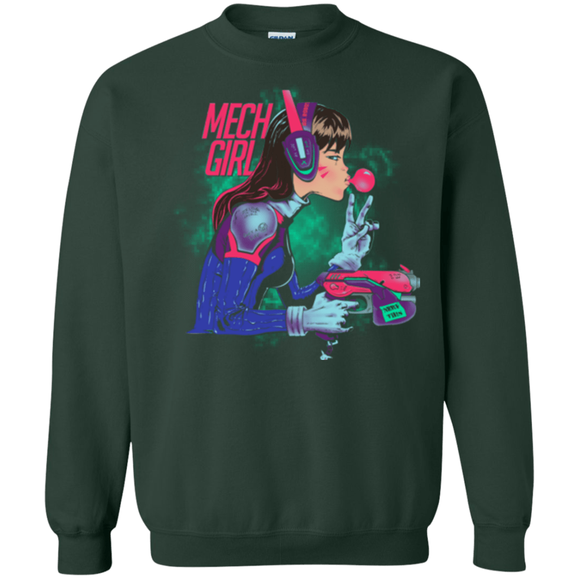 Sweatshirts Forest Green / Small Mech Girl Crewneck Sweatshirt