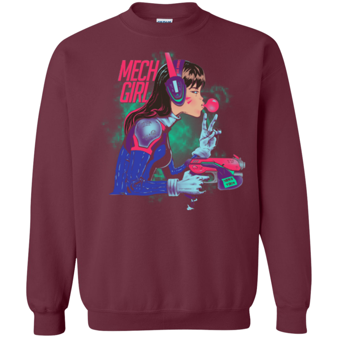 Sweatshirts Maroon / Small Mech Girl Crewneck Sweatshirt