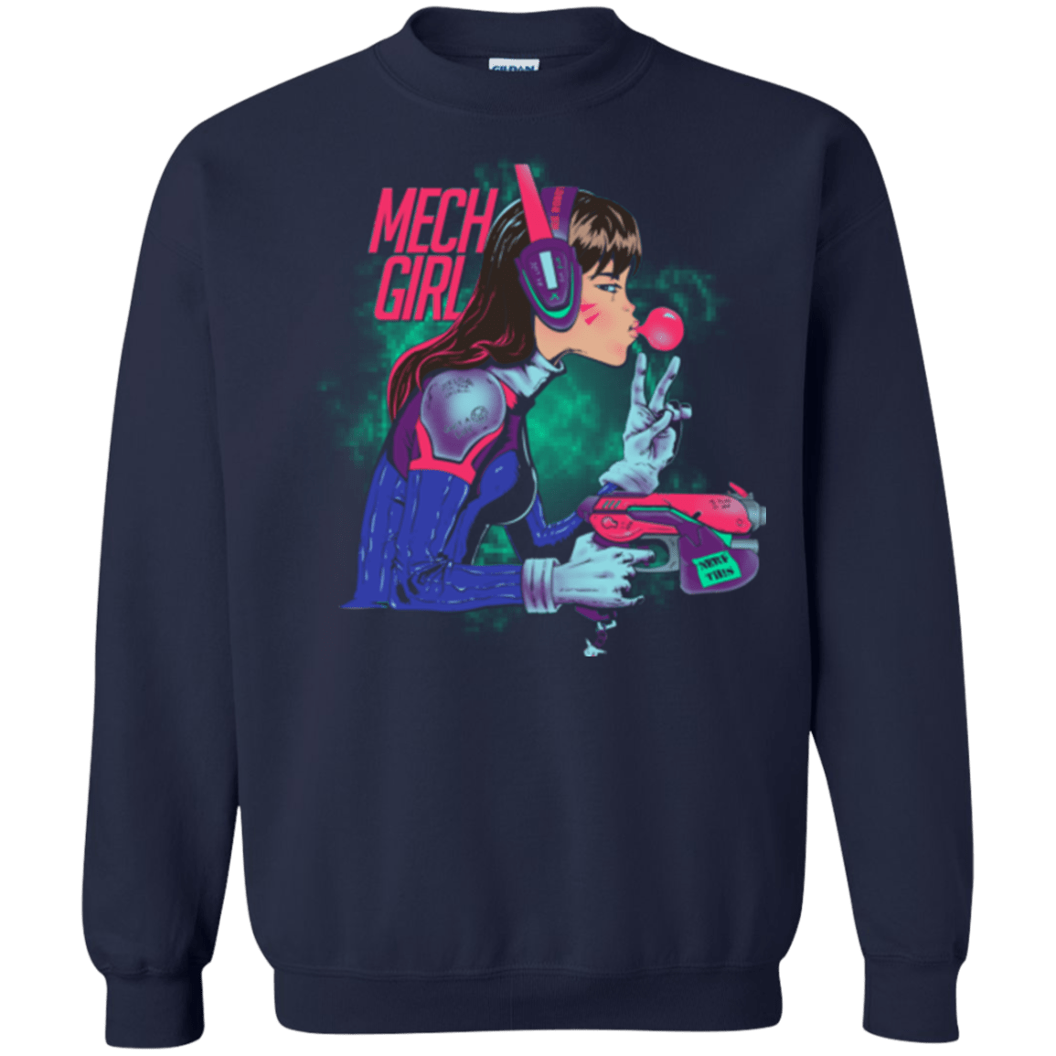 Sweatshirts Navy / Small Mech Girl Crewneck Sweatshirt