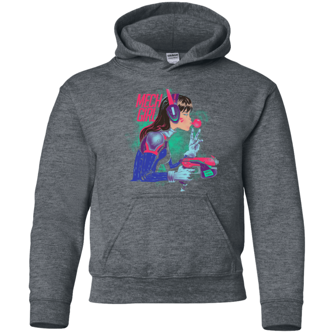 Sweatshirts Dark Heather / YS Mech Girl Youth Hoodie