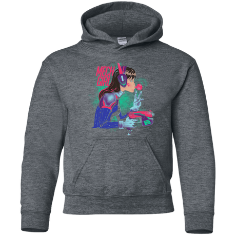 Sweatshirts Dark Heather / YS Mech Girl Youth Hoodie