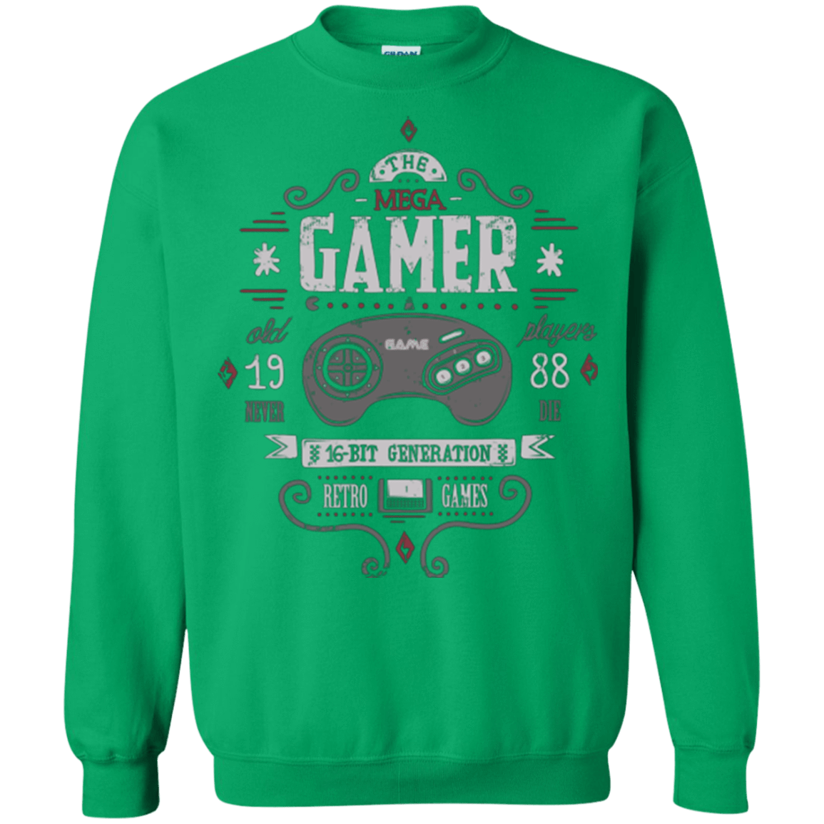 Sweatshirts Irish Green / Small Mega Gamer Crewneck Sweatshirt