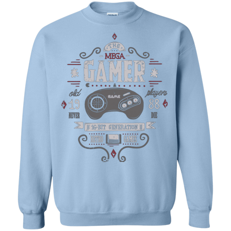 Sweatshirts Light Blue / Small Mega Gamer Crewneck Sweatshirt