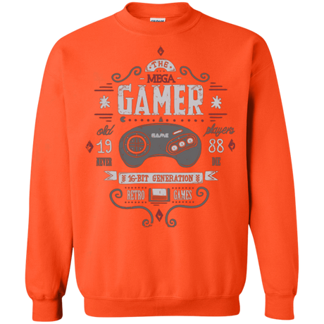 Sweatshirts Orange / Small Mega Gamer Crewneck Sweatshirt