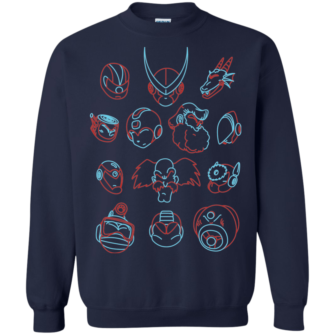 Sweatshirts Navy / S MEGA HEADS 2 Crewneck Sweatshirt