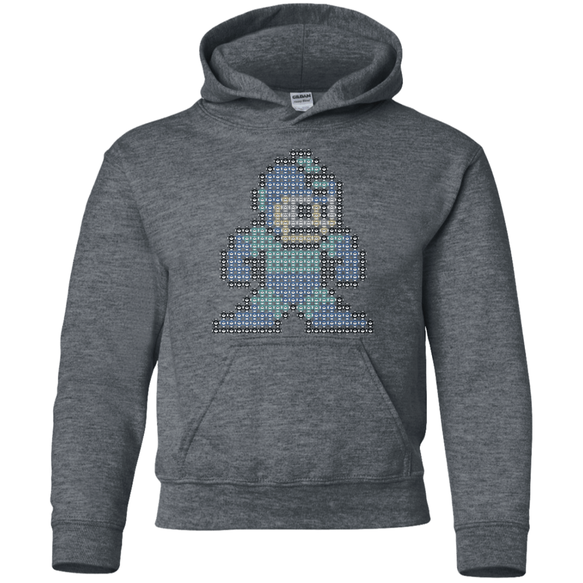 Sweatshirts Dark Heather / YS Mega Pixel Youth Hoodie