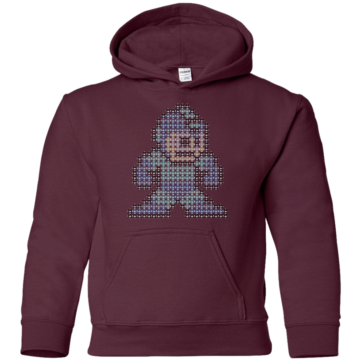 Sweatshirts Maroon / YS Mega Pixel Youth Hoodie
