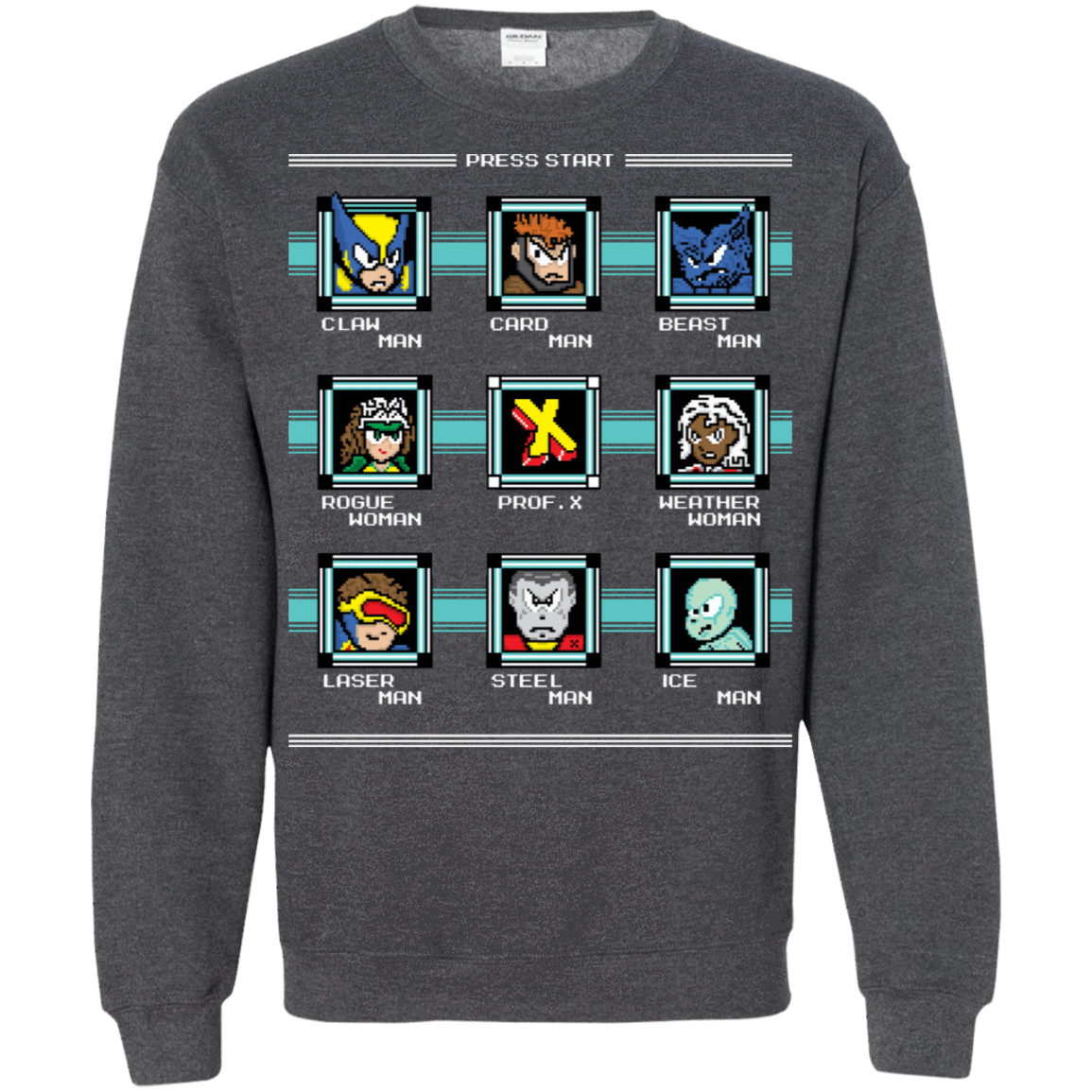 Sweatshirts Dark Heather / S Mega X-Man Crewneck Sweatshirt