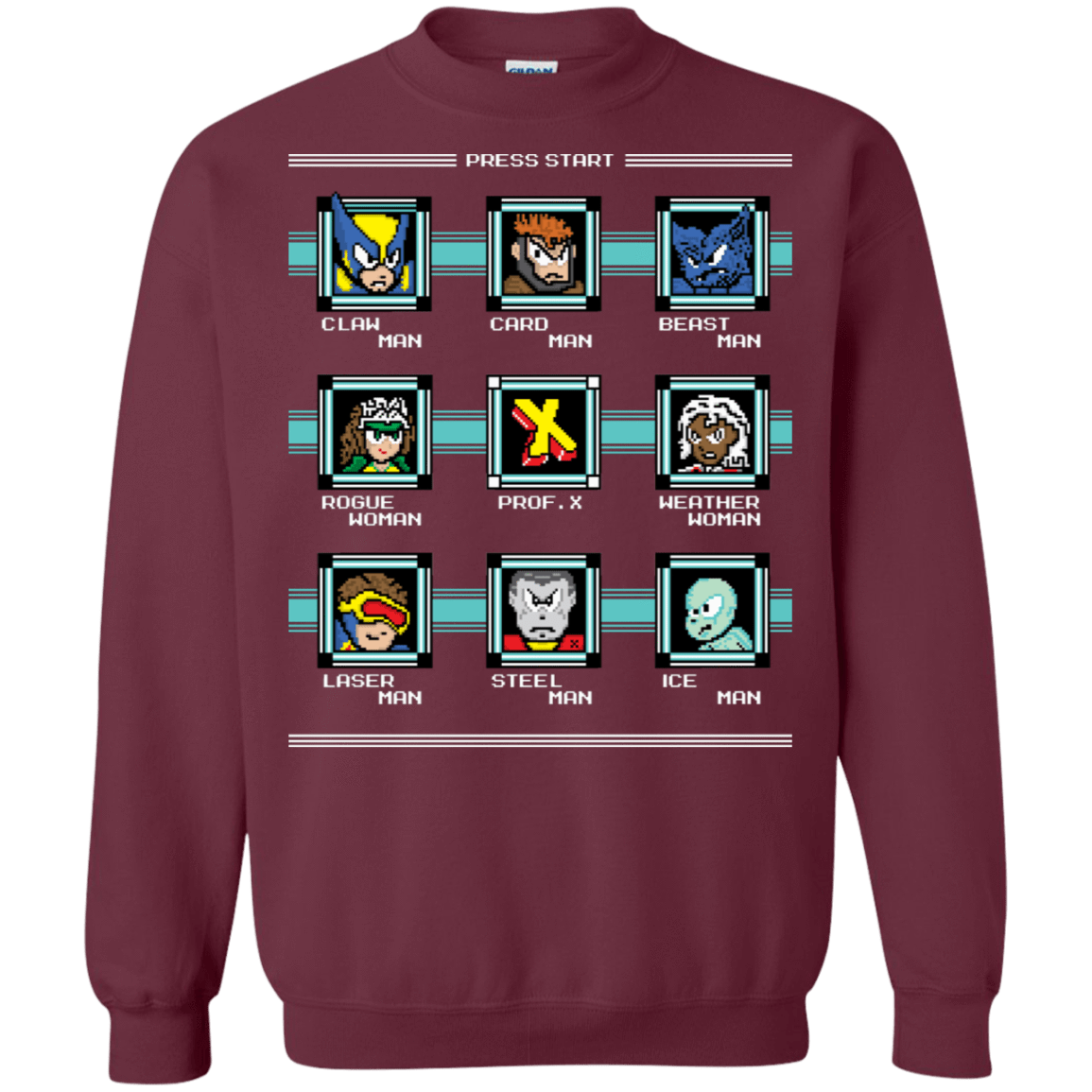 Sweatshirts Maroon / S Mega X-Man Crewneck Sweatshirt