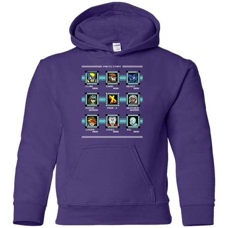 Sweatshirts Purple / YS Mega X-Man Youth Hoodie