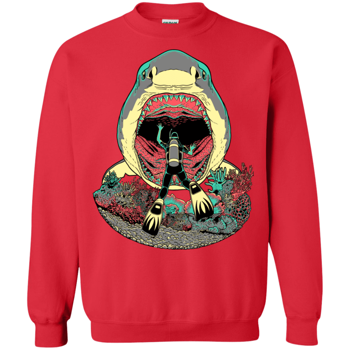 Sweatshirts Red / S Megalodoom Crewneck Sweatshirt