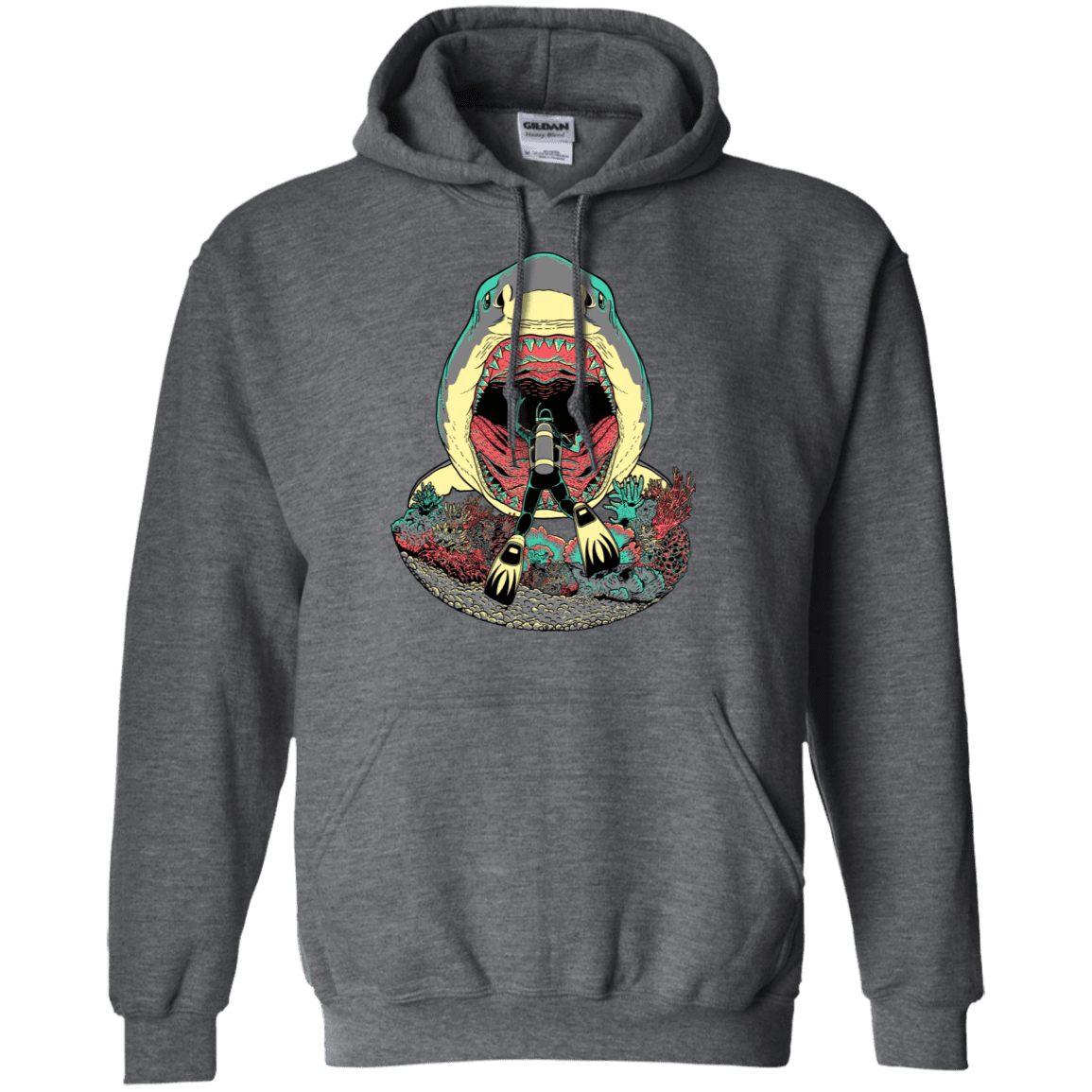 Sweatshirts Dark Heather / S Megalodoom Pullover Hoodie