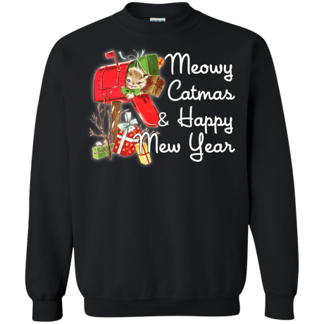 Sweatshirts Black / Small Meowy Catmas Crewneck Sweatshirt