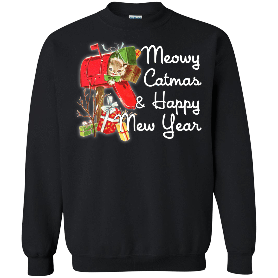 Sweatshirts Black / Small Meowy Catmas Crewneck Sweatshirt
